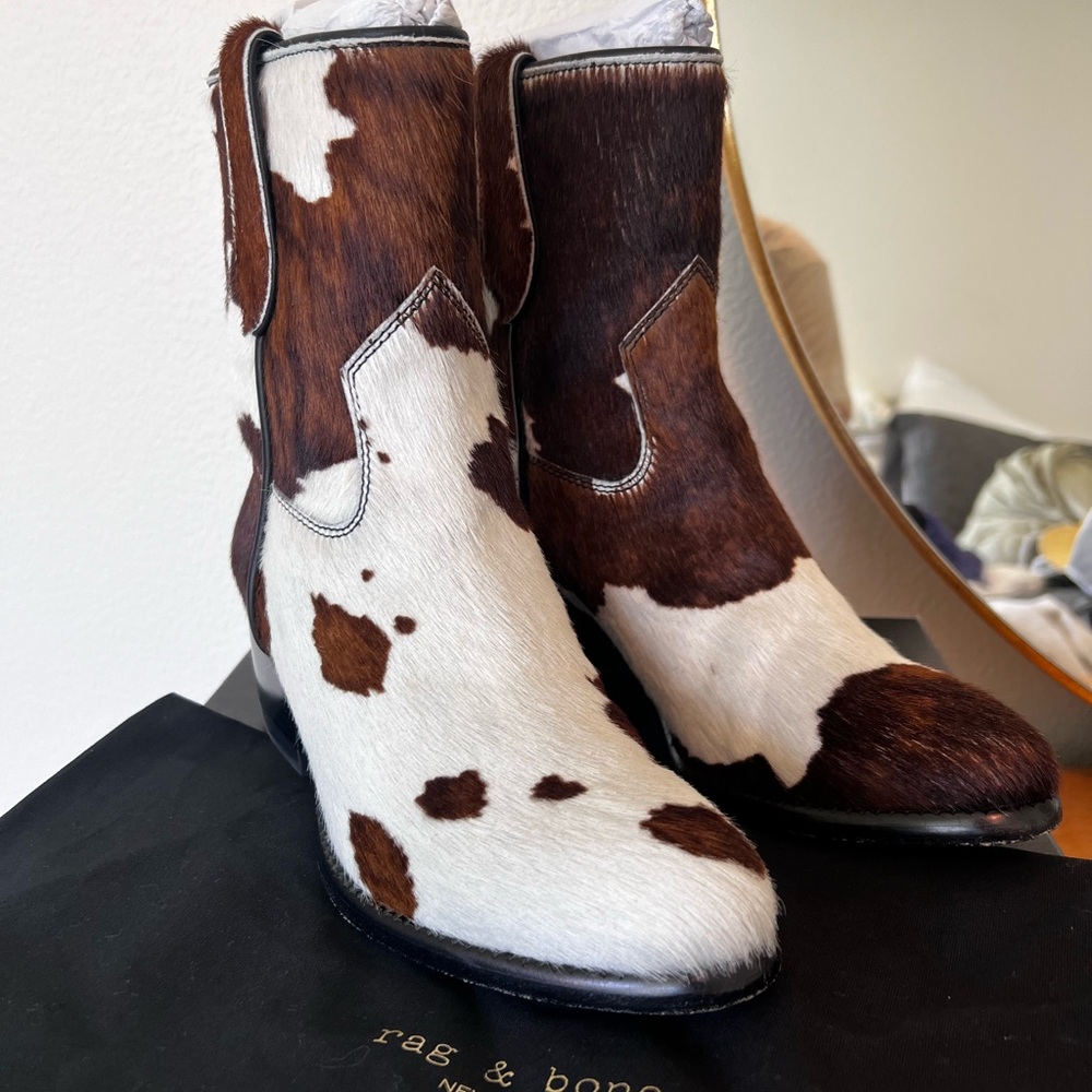 Rag & Bone Clyde Boot in Cow Print